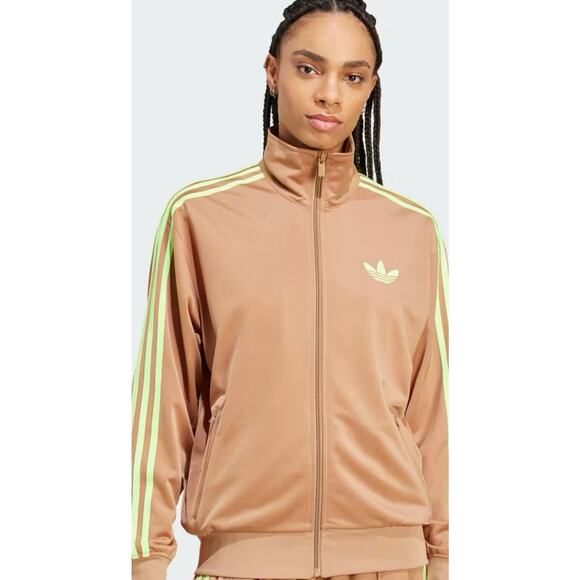 NEW ADIDAS Firebird Track Jacket Women Small Cardboard/Green - Picture 1 of 5